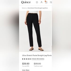 Quince Ultra Stretch Point Straight Leg Pant-Black